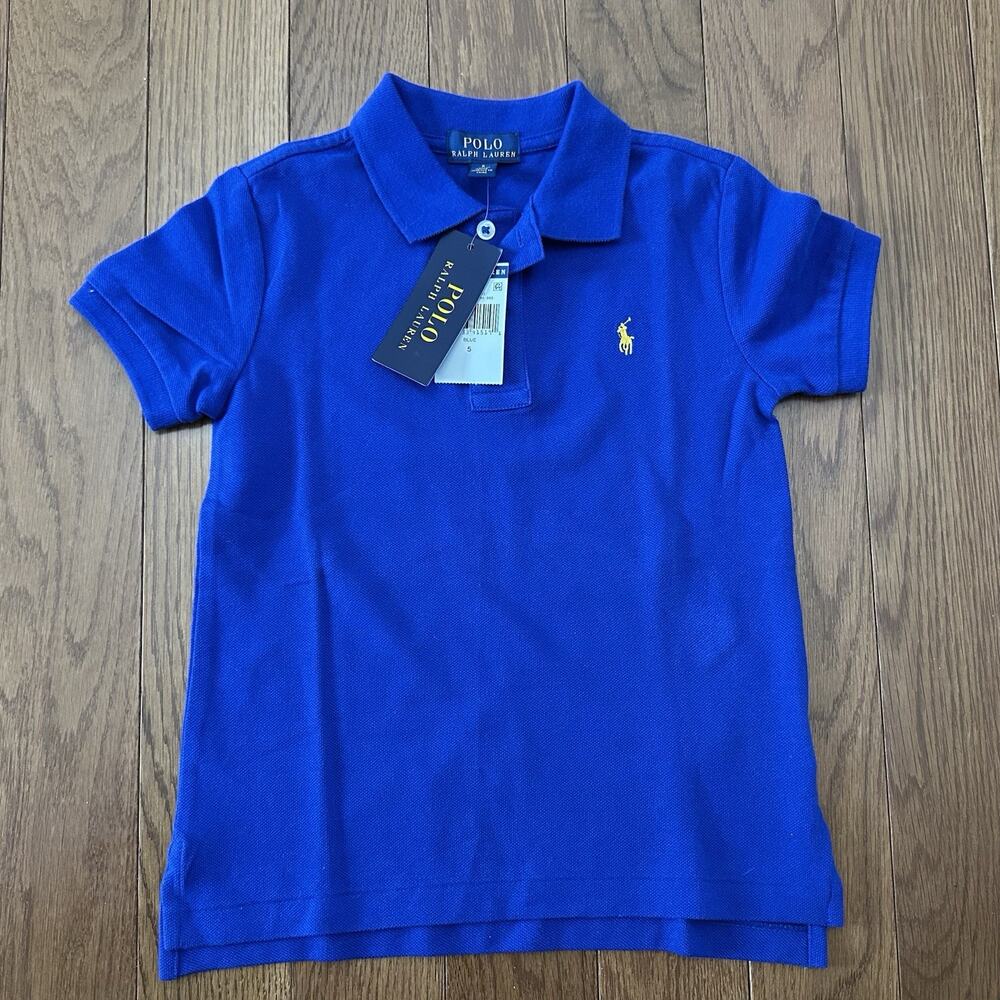 Polo Ralph Lauren Boys Classic Polo Shirt 5 NEW‎ Yellow Pony Logo Short Sleeve